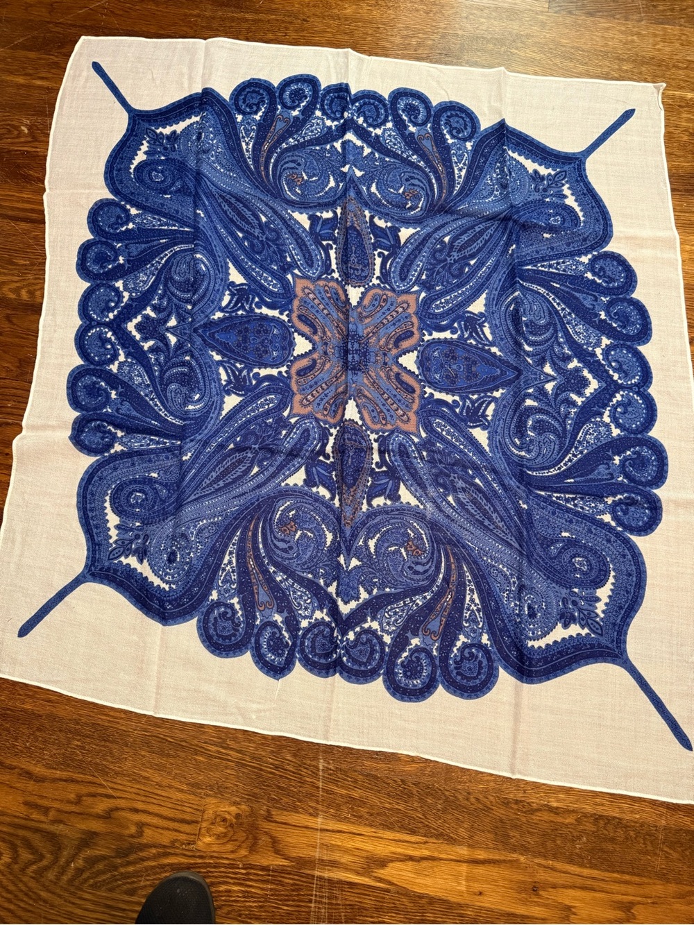 Blue Paisley Decorative Tablecloth / Throw - Unbranded